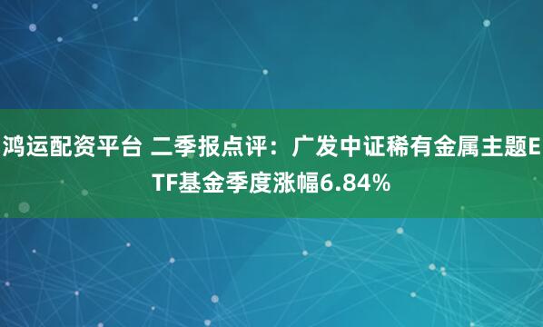 鸿运配资平台 二季报点评：广发中证稀有金属主题ETF基金季度涨幅6.84%