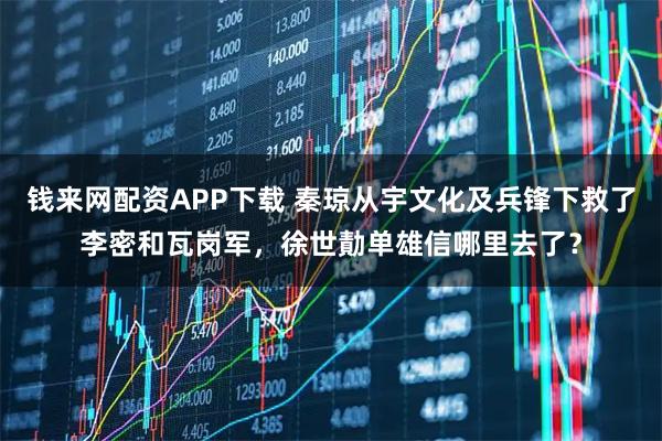 钱来网配资APP下载 秦琼从宇文化及兵锋下救了李密和瓦岗军，徐世勣单雄信哪里去了？